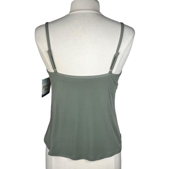 American Beach by Maruices Womens Swim Tankini Tank Top Sage Green XXL - Picture 2 of 11